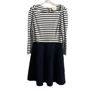 Kate Spade Women's Dress Size 8 Striped Blue Stretch Long Sleeve Zip Up